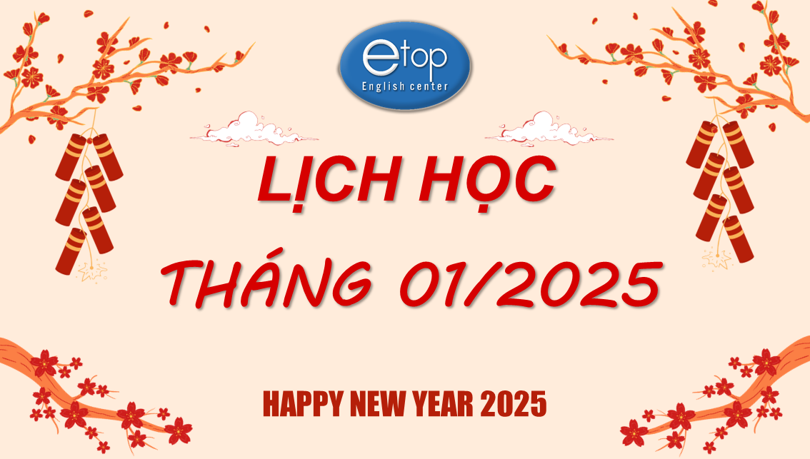 LỊCH HỌC THÁNG 01/2025